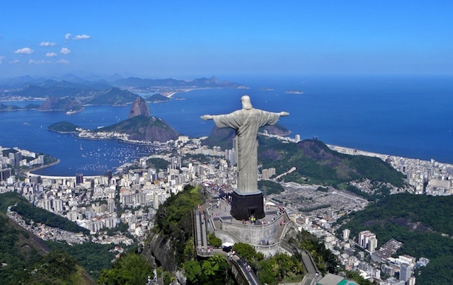 Aerial view of the Statue of Christ the Redeemer